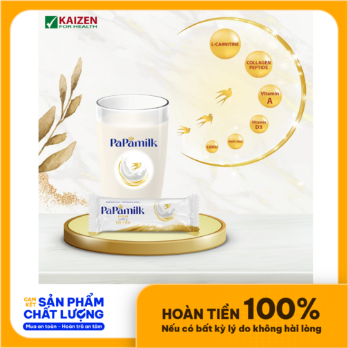 Sữa hỗ trợ loãng xương và giúp hồi phục PaPamilk Gold chứa Tổ Yến - Hộp 7 gói (gói 32g)